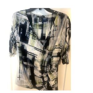 Style and Co. Abstract Print Wrap Top